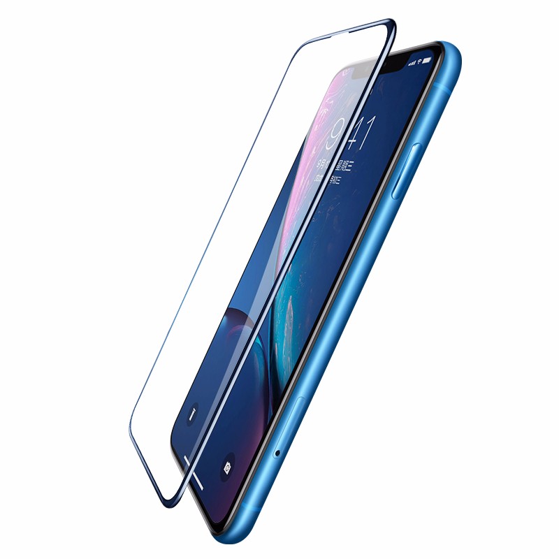 沐鸣2iPhone xr钢化膜，9D全屏蓝光防爆手机贴膜