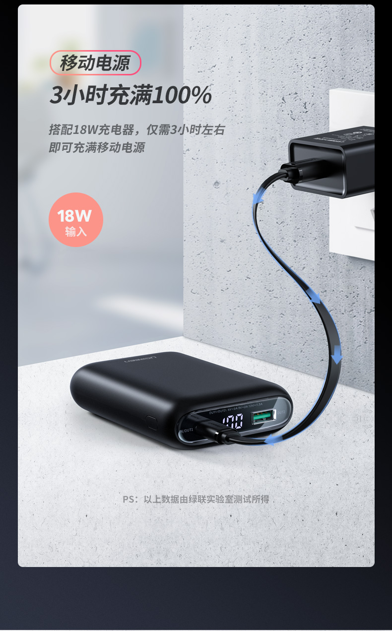 沐鸣2PD快充充电宝10000mAh