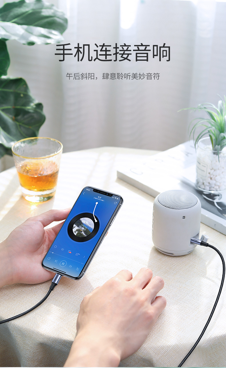 沐鸣2lightning转3.5mm苹果音频转接线