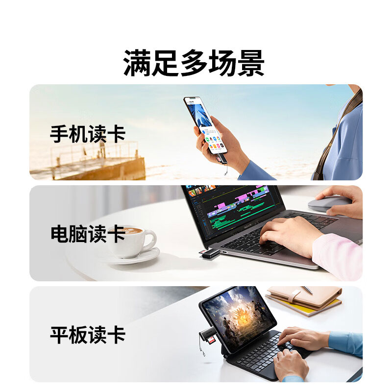 沐鸣2Type-C高速读卡器 SD/TF双卡槽 USB3.0适用多设备