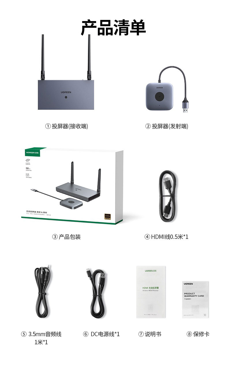 chooer企业级无线投屏器CM625 50米传输 多设备兼容