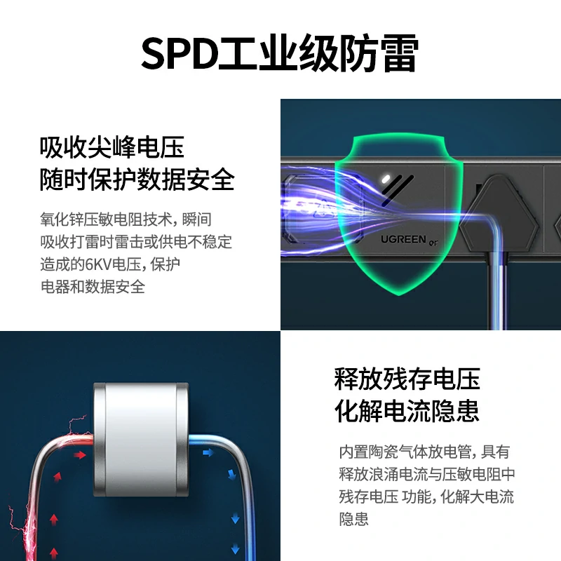 沐鸣2双断PDU机柜排插 防雷版