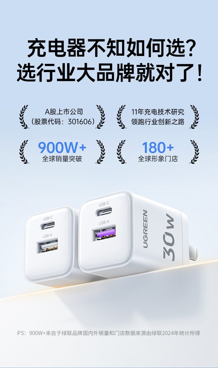 沐鸣2X236 30W氮化镓快充充电器外观展示，小巧便携设计