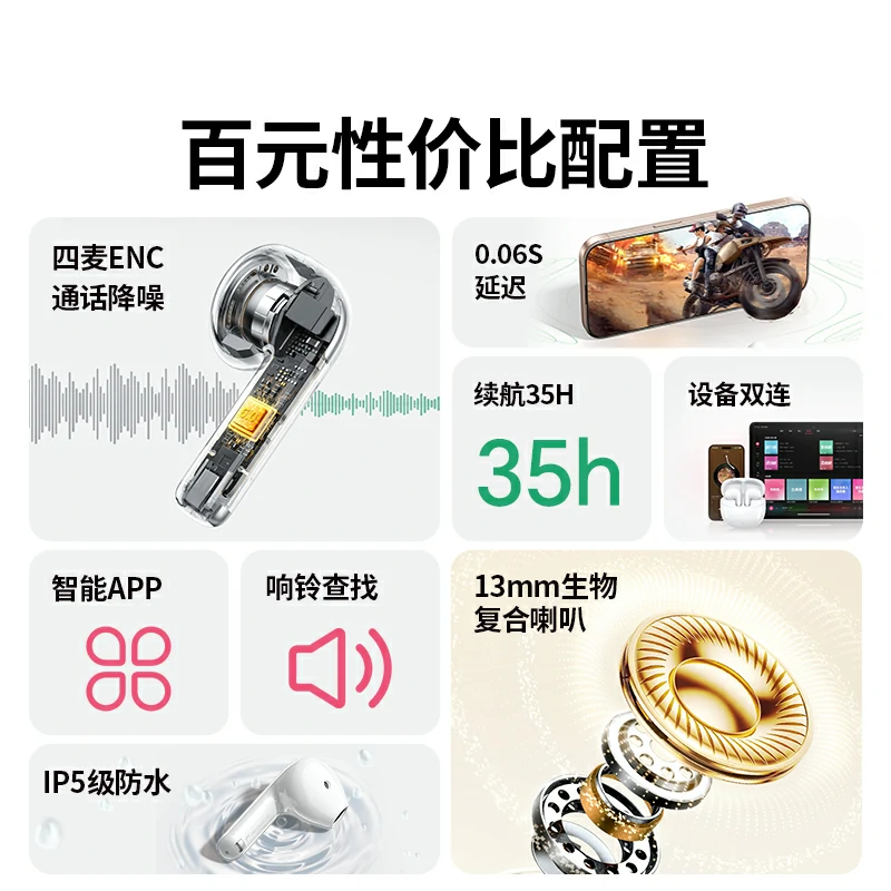 沐鸣2HiTune H5 Pro半入耳式蓝牙耳机