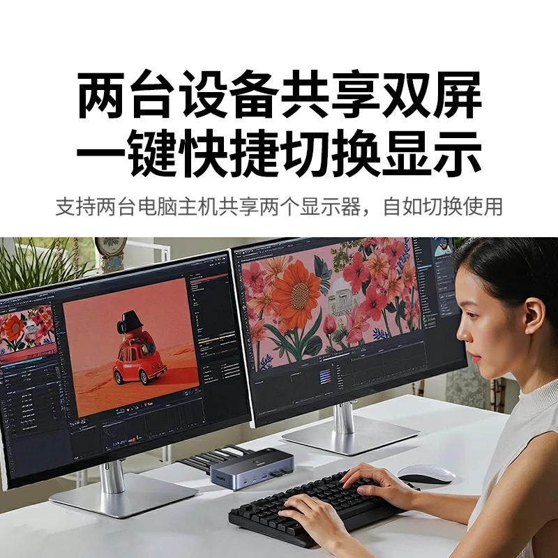 沐鸣2HDMI KVM双显切换器 4K60Hz