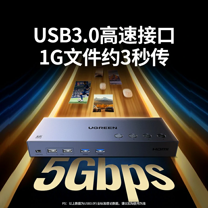 沐鸣2HDMI KVM无缝切换器 四进一出